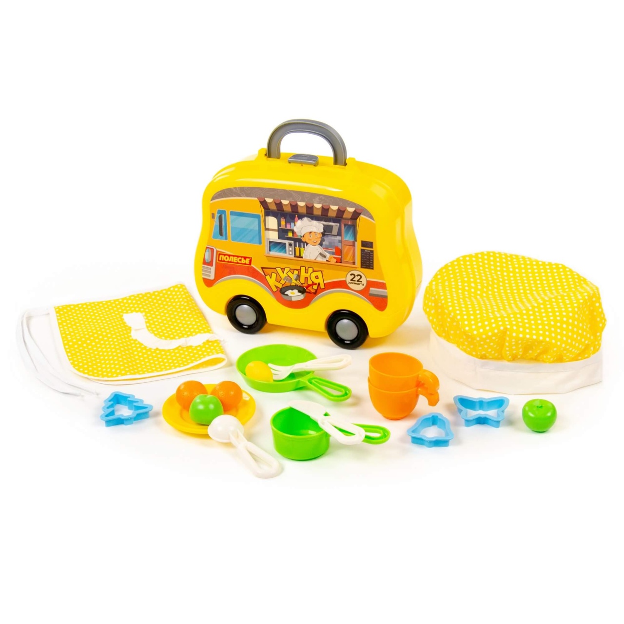 Набор детской посуды (22 элемента) (в чемоданчике на колёсиках) 94261